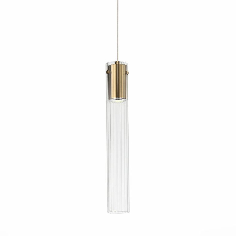 Подвесной светильник Jenae Glass Tube 45 Прозрачный Латунь Подвесной светильник Jenae Glass Tube 45 Прозрачный Латунь в Барнауле | Loft Concept