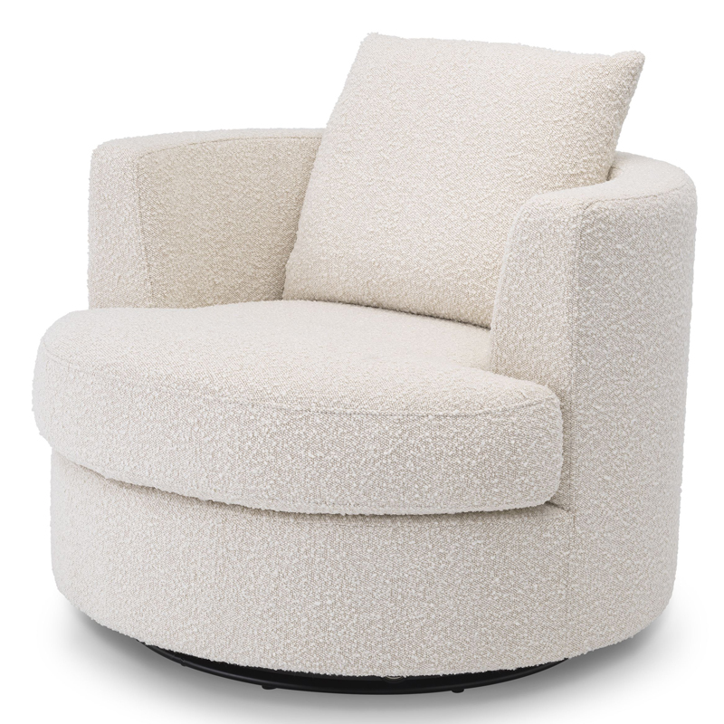 Кресло Eichholtz Swivel Chair Felix Кремовый Черный Кресло Eichholtz Swivel Chair Felix Кремовый Черный в Барнауле | Loft Concept