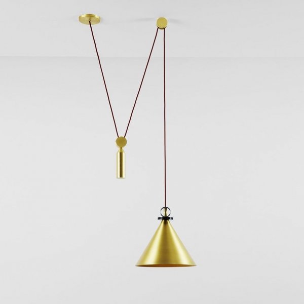 Подвесной светильник Shape up Pendant Cone Brass Латунь в Барнауле | Loft Concept 