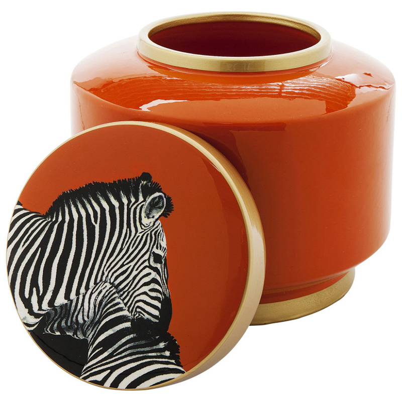Ваза с крышкой Orange Zebra Оранжевый Ваза с крышкой Orange Zebra Оранжевый в Барнауле | Loft Concept
