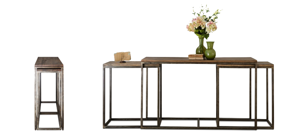 Консоль Industrial Metal Rust Triple Console Table Консоль Industrial Metal Rust Triple Console Table - Loft-Concept в Барнауле