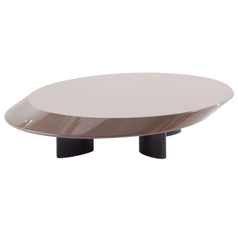Кофейный стол Ellipse Grey Glossy Coffee Table Серый Черный в Барнауле | Loft Concept 