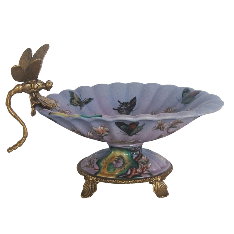 Блюдо Bronze Dragonfly and Butterflies Бронза Мульти Голубой пастельный Блюдо Bronze Dragonfly and Butterflies Бронза Мульти Голубой пастельный в Барнауле | Loft Concept