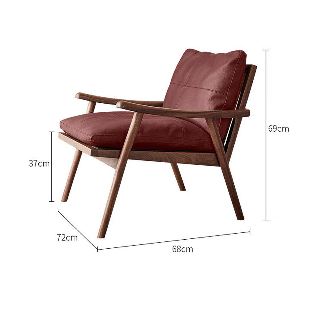 Кресло c каркасом из массива дерева и мягкой кожаной обивкой Walnut Armchair Кресло c каркасом из массива дерева и мягкой кожаной обивкой Walnut Armchair в Барнауле