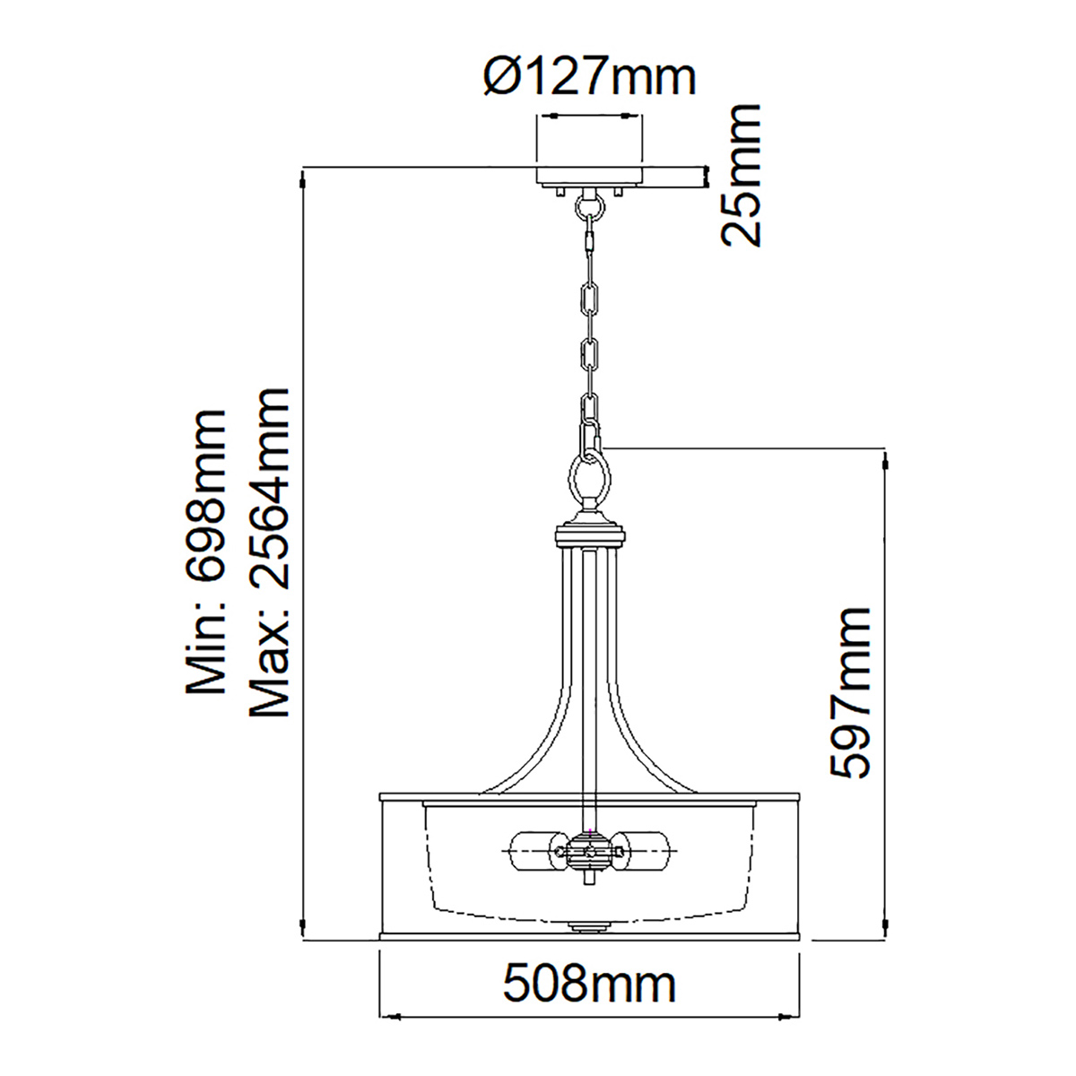 Люстра подвесная с двойным круглым плафоном из органзы и матового стекла Kichler в Барнауле