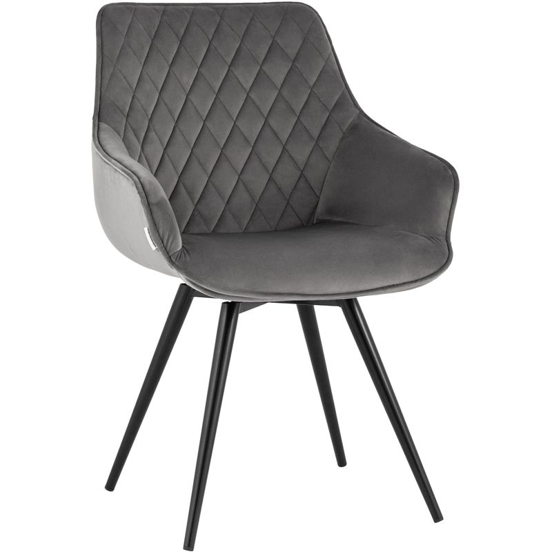 Вращающийся Стул Seoul Chair Серый Велюр Серый Черный Вращающийся Стул Seoul Chair Серый Велюр Серый Черный в Барнауле | Loft Concept