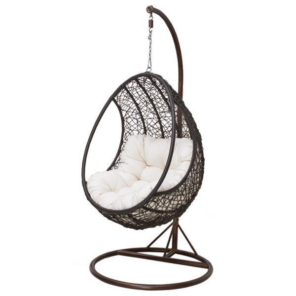 Кресло Swing chair outdoor Coffee Egg Коричневый Черный матовый Кресло Swing chair outdoor Coffee Egg Коричневый Черный матовый в Барнауле | Loft Concept