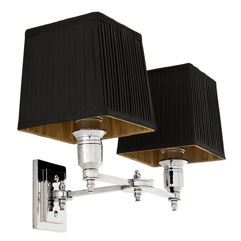Бра Wall Lamp Lexington Double Nickel+Black Никель Черный Бра Wall Lamp Lexington Double Nickel+Black Никель Черный в Барнауле | Loft Concept