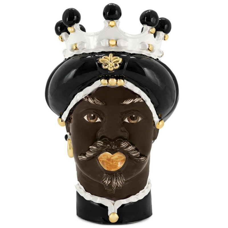 Ваза Vase Moro Man Medium New Black Черный Коричневый Золотой Ваза Vase Moro Man Medium New Black Черный Коричневый Золотой в Барнауле | Loft Concept