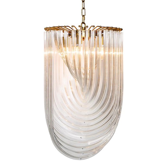 Люстра Retro Frozen Glass Chandelier 44 Champagne Золотой Прозрачное Стекло Люстра Retro Frozen Glass Chandelier 44 Champagne Золотой Прозрачное Стекло в Барнауле | Loft Concept