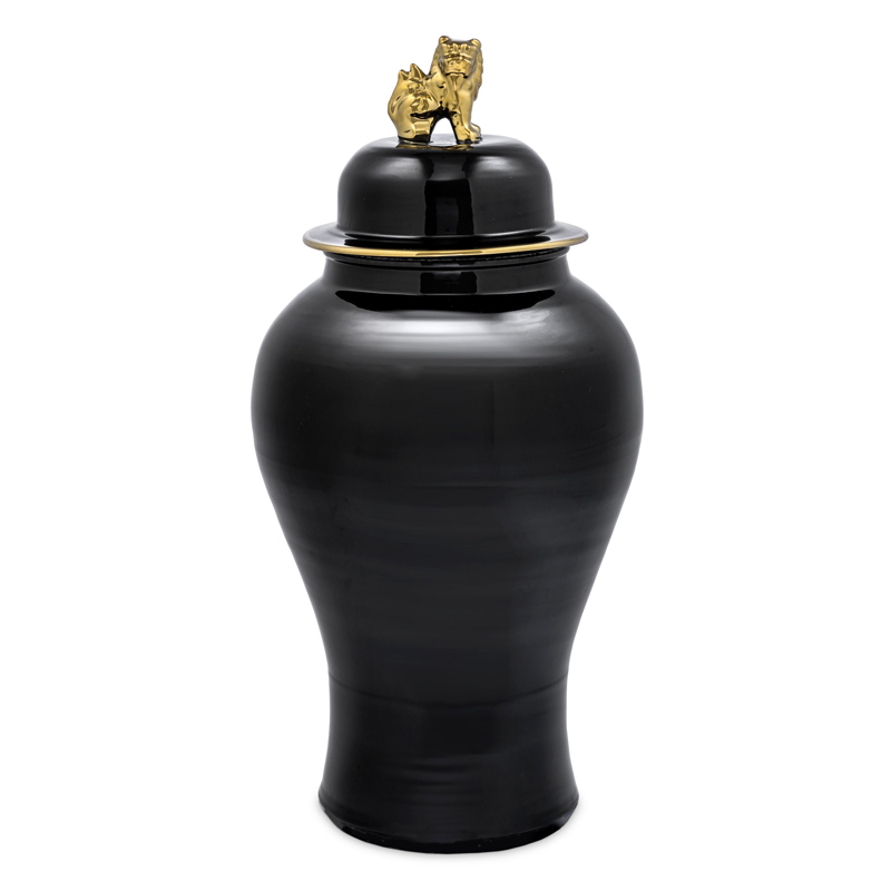 Ваза с крышкой Eichholtz Vase Golden Dragon S Черный Глянцевое золото Ваза с крышкой Eichholtz Vase Golden Dragon S Черный Глянцевое золото в Барнауле | Loft Concept