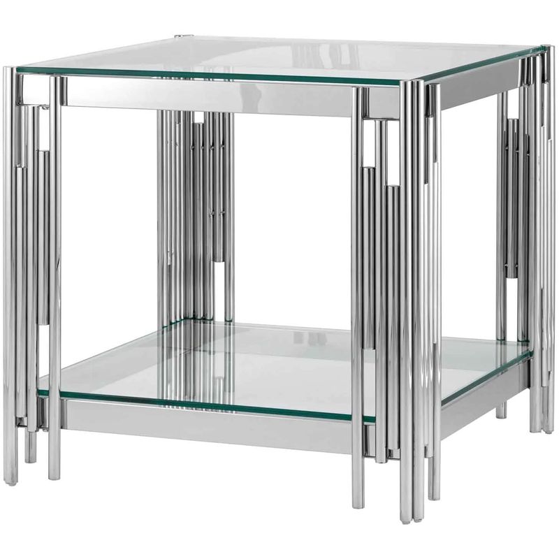 Стол приставной Collection ACCORD Silver Серебряный Прозрачное Стекло Стол приставной Collection ACCORD Silver Серебряный Прозрачное Стекло в Барнауле | Loft Concept