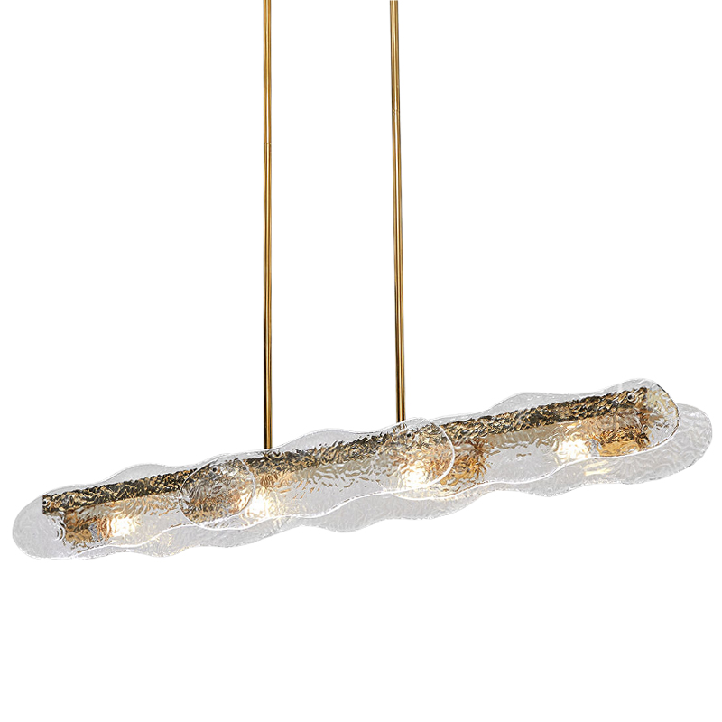 Люстра Linear Glass Clouds Chandelier Золотой Прозрачное Стекло Люстра Linear Glass Clouds Chandelier Золотой Прозрачное Стекло в Барнауле | Loft Concept