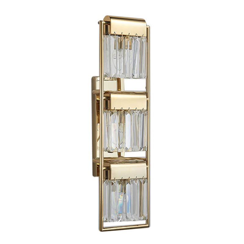 Бра Crystal Pendants gold 3 Глянцевое золото Прозрачное Стекло Бра Crystal Pendants gold 3 Глянцевое золото Прозрачное Стекло в Барнауле | Loft Concept