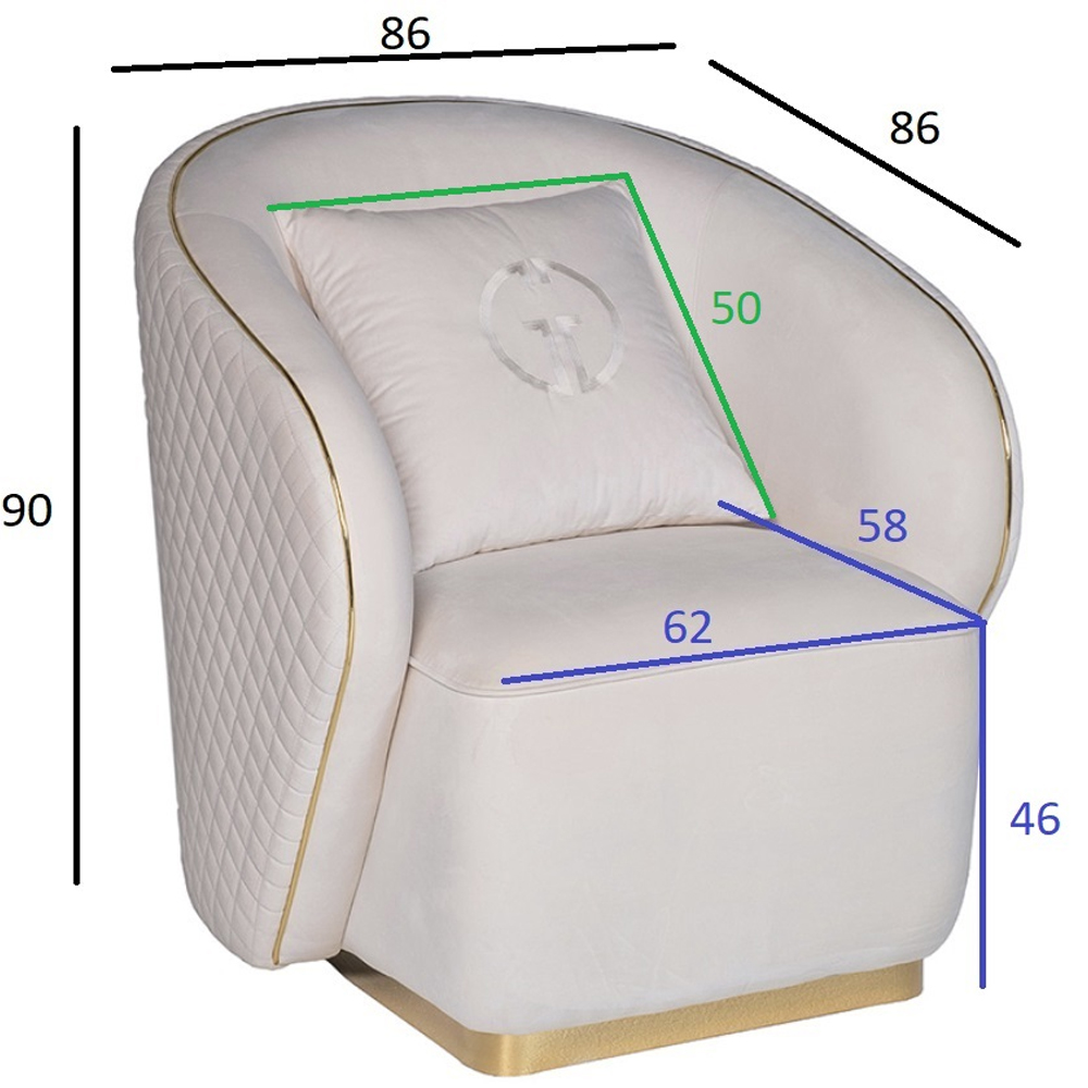 Кресло велюровое оттенка слоновой кости с простроченной спинкой Perfect Comfort Кресло велюровое оттенка слоновой кости с простроченной спинкой Perfect Comfort в Барнауле