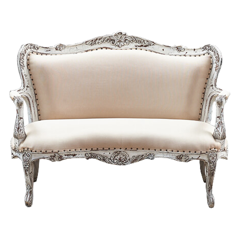 Диван Maria Antoinette Neoclassical Sofa Бежевый Белый винтажная патина Диван Maria Antoinette Neoclassical Sofa Бежевый Белый винтажная патина в Барнауле | Loft Concept