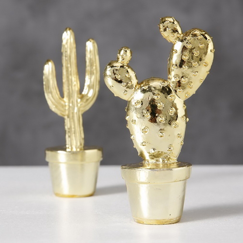 Набор статуэток Golden Cactus Figurine Золотой Набор статуэток Golden Cactus Figurine Золотой в Барнауле | Loft Concept