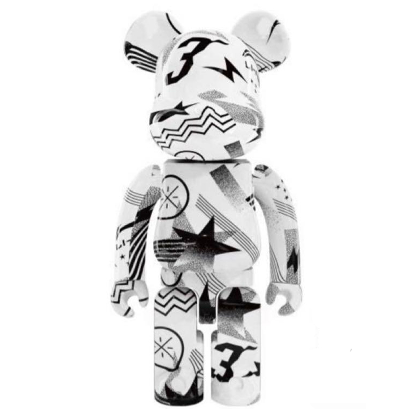 Статуэтка Bearbrick Li-Ning Fashion White Белый Черный в Барнауле | Loft Concept 