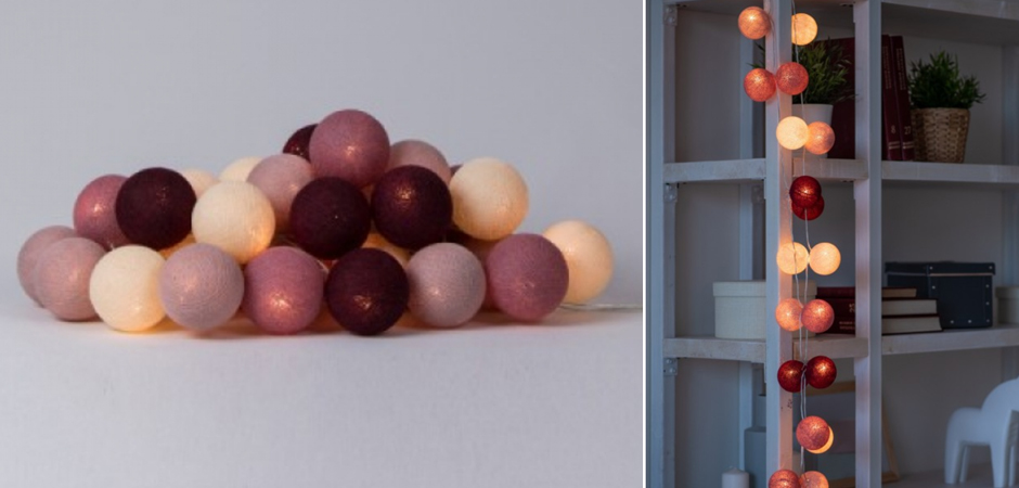 Гирлянда хлопковые фонарики Сotton Ball Rosegarden - Loft-Concept в Барнауле