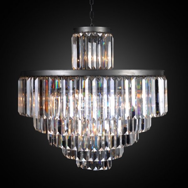 Люстра RH 1920s Odeon Clear Glass Fringe Chandelier - 6 rings Черный Люстра RH 1920s Odeon Clear Glass Fringe Chandelier - 6 rings Черный в Барнауле | Loft Concept