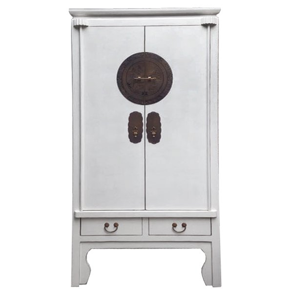 Китайский шкаф Chinese Wedding Cabinet white Белый Темная бронза Китайский шкаф Chinese Wedding Cabinet white Белый Темная бронза в Барнауле | Loft Concept