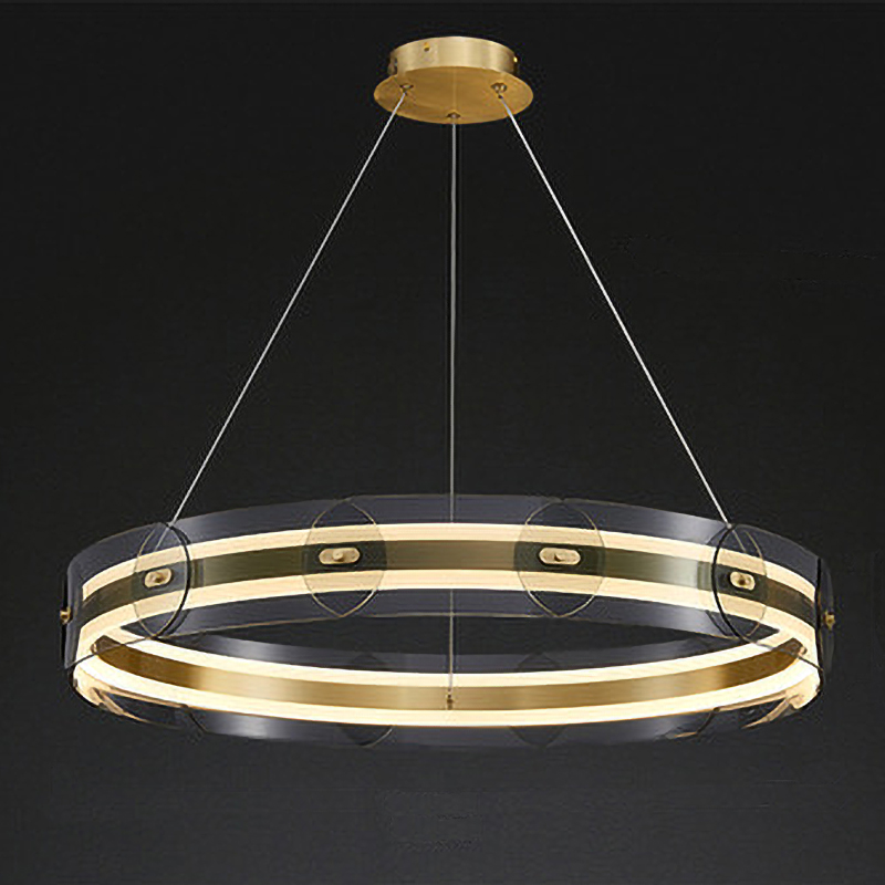 Люстра Gold ring horizontal chandelier Прозрачный Латунь в Барнауле | Loft Concept 