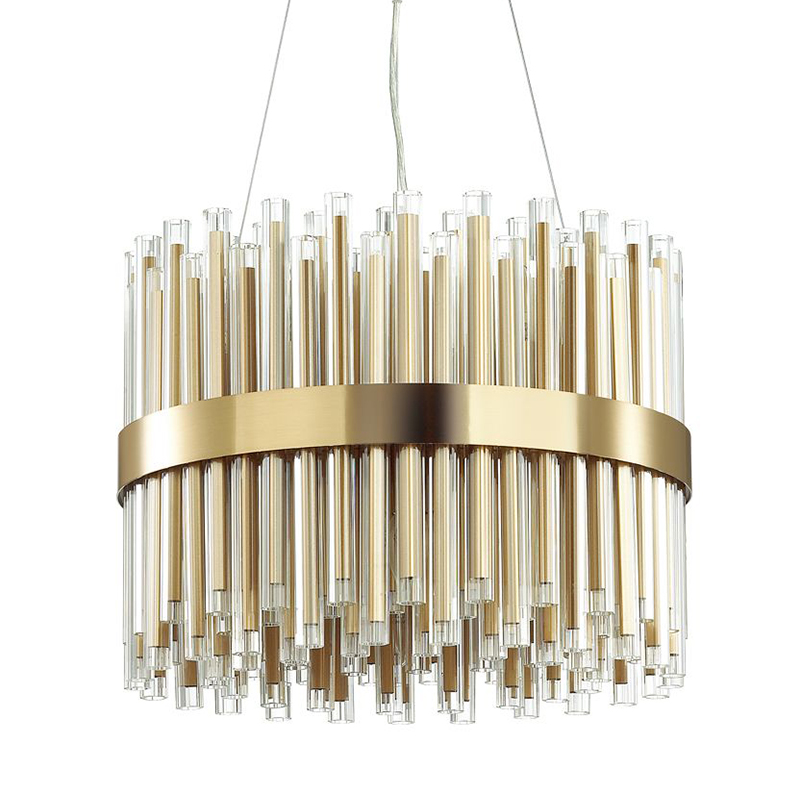 Люстра Gladwin Round Glass Tubes Chandelier Золотой Прозрачный Люстра Gladwin Round Glass Tubes Chandelier Золотой Прозрачный в Барнауле | Loft Concept