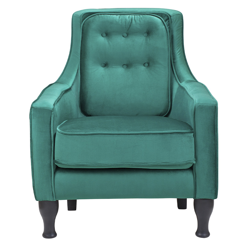 Кресло с мягкой обивкой из велюра на 4-х ножках из массива березы Scarlett Armchair green Изумрудный Черный Кресло с мягкой обивкой из велюра на 4-х ножках из массива березы Scarlett Armchair green Изумрудный Черный в Барнауле | Loft Concept