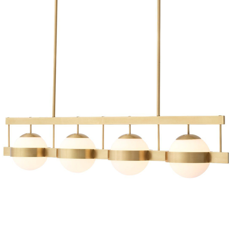 Люстра Eichholtz Chandelier Biba Brass Латунь Античная полированная Белое матовое стекло Люстра Eichholtz Chandelier Biba Brass Латунь Античная полированная Белое матовое стекло в Барнауле | Loft Concept