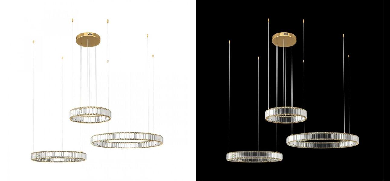 Люстра Триптих Crystal Ring Золото - фото