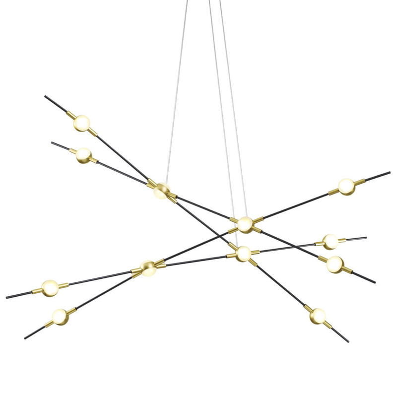 Люстра Ake Chandelier Белый Черный Глянцевое золото Люстра Ake Chandelier Белый Черный Глянцевое золото в Барнауле | Loft Concept