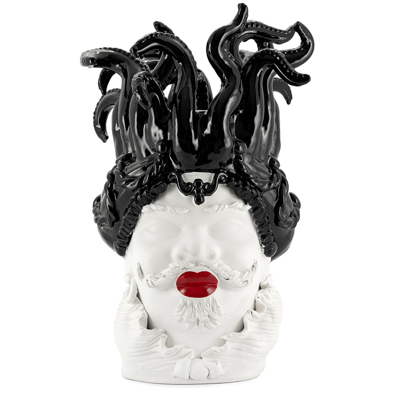Ваза VASE MORO MAN TENTACLES Белый Черный Красный Ваза VASE MORO MAN TENTACLES Белый Черный Красный в Барнауле | Loft Concept
