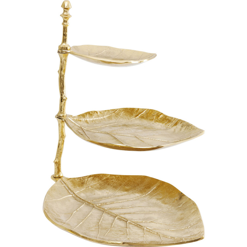 Блюдо трёхъярусное Golden Leaves Золотой Блюдо трёхъярусное Golden Leaves Золотой в Барнауле | Loft Concept