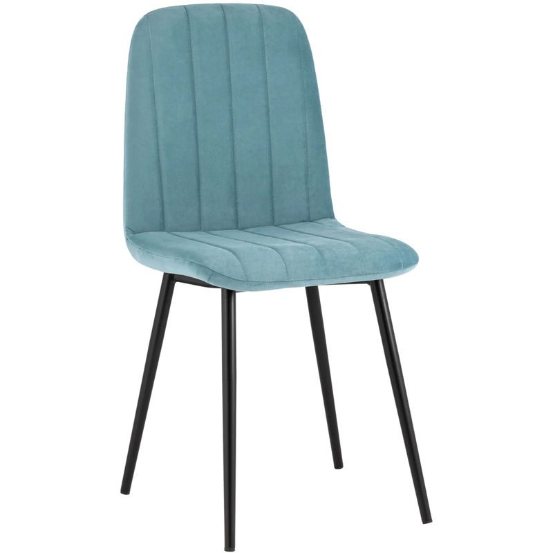 Стул Easy Chair Велюр Голубой цвет Голубой пастельный Черный в Барнауле | Loft Concept 