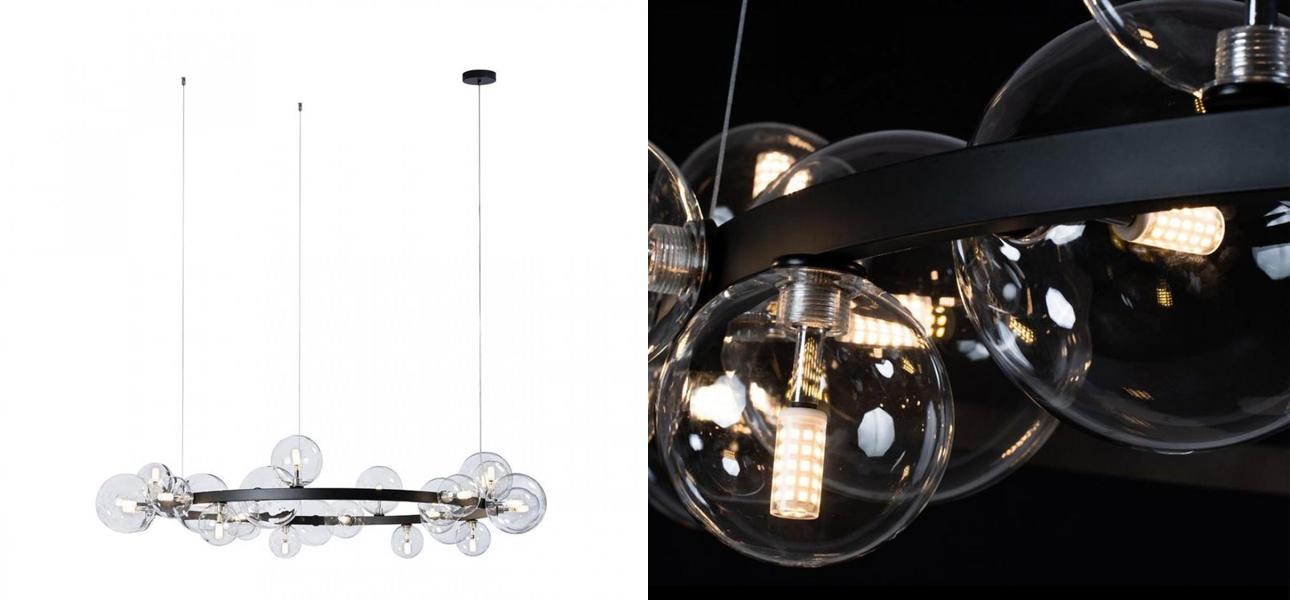 Светодиодная люстра Кольцо Прозрачное стекло IONA Сhandelier диаметр 120 см - фото №2