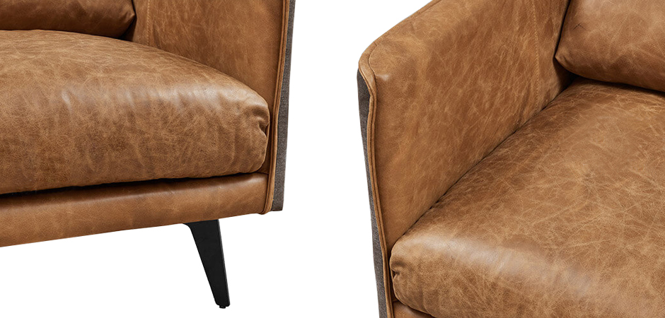 Кресло Caramel Leather & Textiles Armchair Кресло Caramel Leather & Textiles Armchair - Loft-Concept в Барнауле