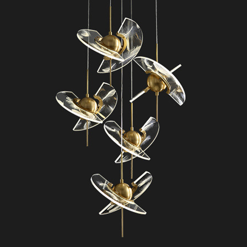 Люстра FLY Chandelier circle Латунь Прозрачный Люстра FLY Chandelier circle Латунь Прозрачный в Барнауле | Loft Concept