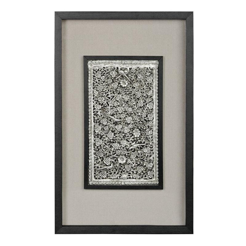 Панно Valene Silver Flowers 80 Черный Серебряный Коричневый Панно Valene Silver Flowers 80 Черный Серебряный Коричневый в Барнауле | Loft Concept