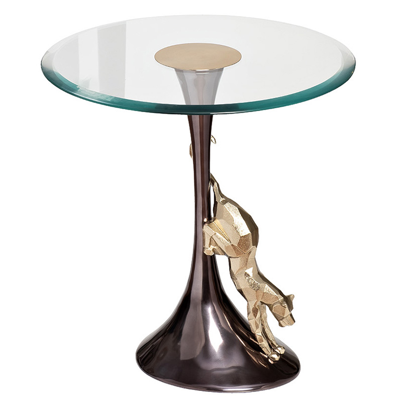 Приставной стол Jaguar Side Table Черный Золотой Приставной стол Jaguar Side Table Черный Золотой в Барнауле | Loft Concept