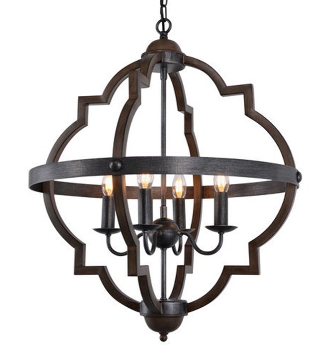 Люстра Lantern Foyer Round Коричневый Черный Люстра Lantern Foyer Round Коричневый Черный в Барнауле | Loft Concept