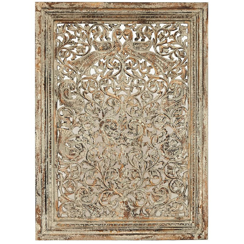 Настенный декор Wall Decor Mango Wood Carved Дерево Серый Настенный декор Wall Decor Mango Wood Carved Дерево Серый в Барнауле | Loft Concept