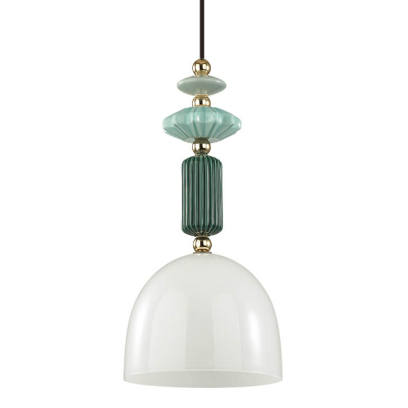 Подвесной светильник Iris hanging lamp green Белое матовое стекло Зеленый Подвесной светильник Iris hanging lamp green Белое матовое стекло Зеленый в Барнауле | Loft Concept