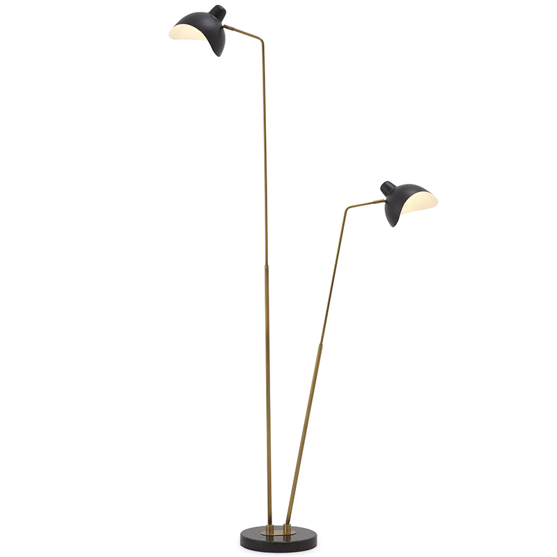 Торшер Eichholtz Floor Lamp Asta Double Черный Черный Мрамор Nero Латунь Торшер Eichholtz Floor Lamp Asta Double Черный Черный Мрамор Nero Латунь в Барнауле | Loft Concept