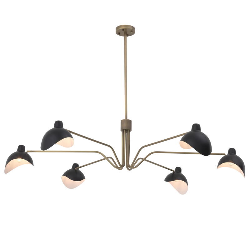 Люстра Eichholtz Chandelier Tyler brass Латунь Античная полированная Черный Люстра Eichholtz Chandelier Tyler brass Латунь Античная полированная Черный в Барнауле | Loft Concept