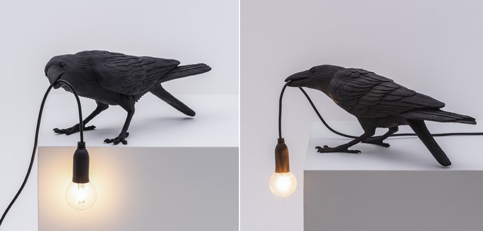 Настольная лампа Seletti Bird Lamp Black Playing Настольная лампа Seletti Bird Lamp Black Playing - Loft-Concept в Барнауле