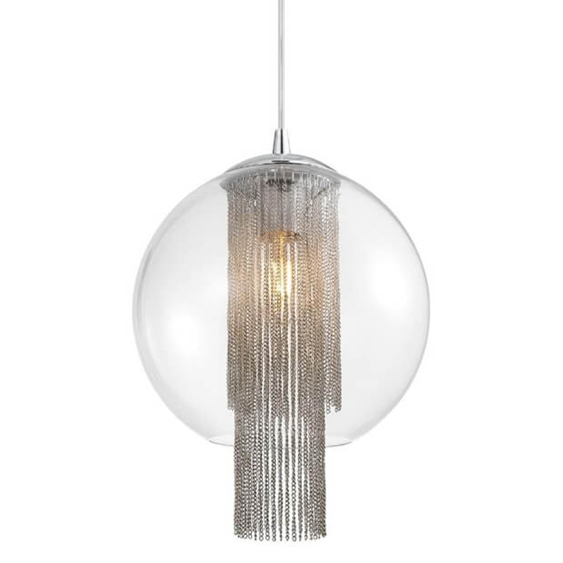 Подвесной светильник Cascade Chains Hanging lamp Прозрачное Стекло Хром Серебряный Подвесной светильник Cascade Chains Hanging lamp Прозрачное Стекло Хром Серебряный в Барнауле | Loft Concept