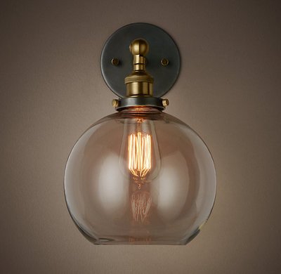Бра Loft Clear Glass Sphere Cloche Прозрачный Белый Черный Бра Loft Clear Glass Sphere Cloche Прозрачный Белый Черный в Барнауле | Loft Concept