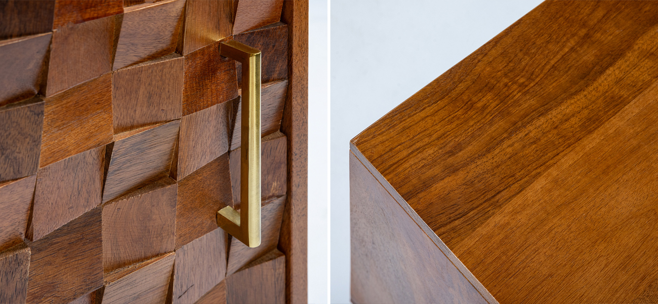 Прикроватная тумба из массива манго Yesenka - фото