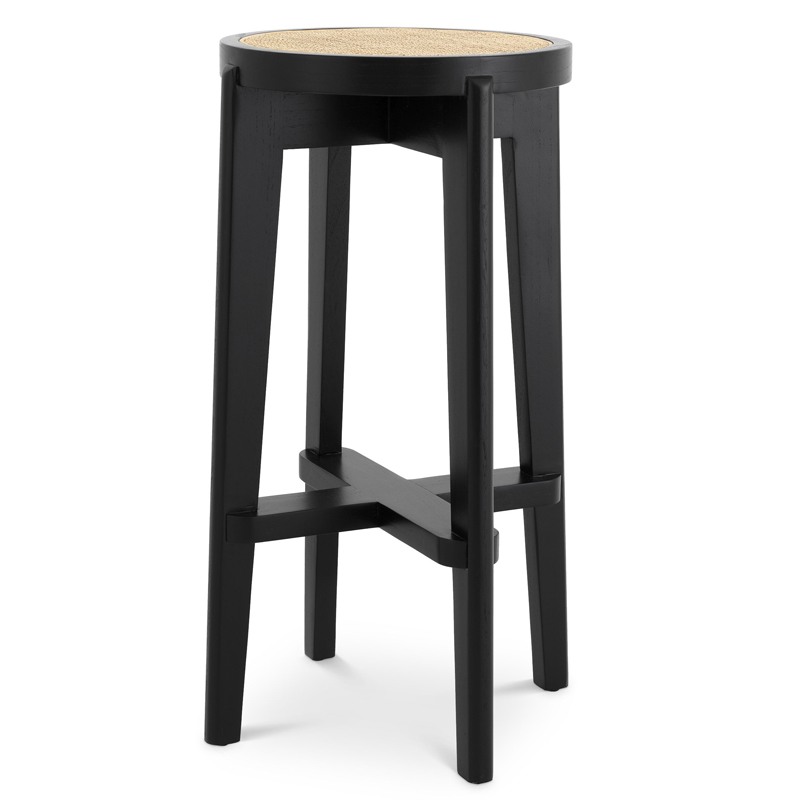 Барный стул Eichholtz Bar Stool Dareau black Бежевый Черный в Барнауле | Loft Concept 