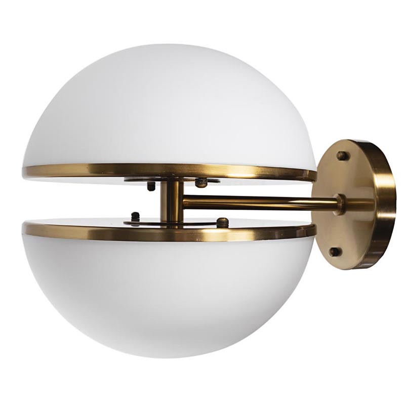 Бра Sphere Sconce Белое матовое стекло Латунь Бра Sphere Sconce Белое матовое стекло Латунь в Барнауле | Loft Concept